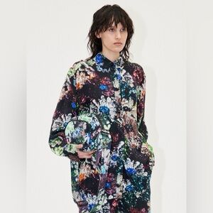 STINE GOYA Sofia Glitter Bloom Button Down Size S (oversized fit)